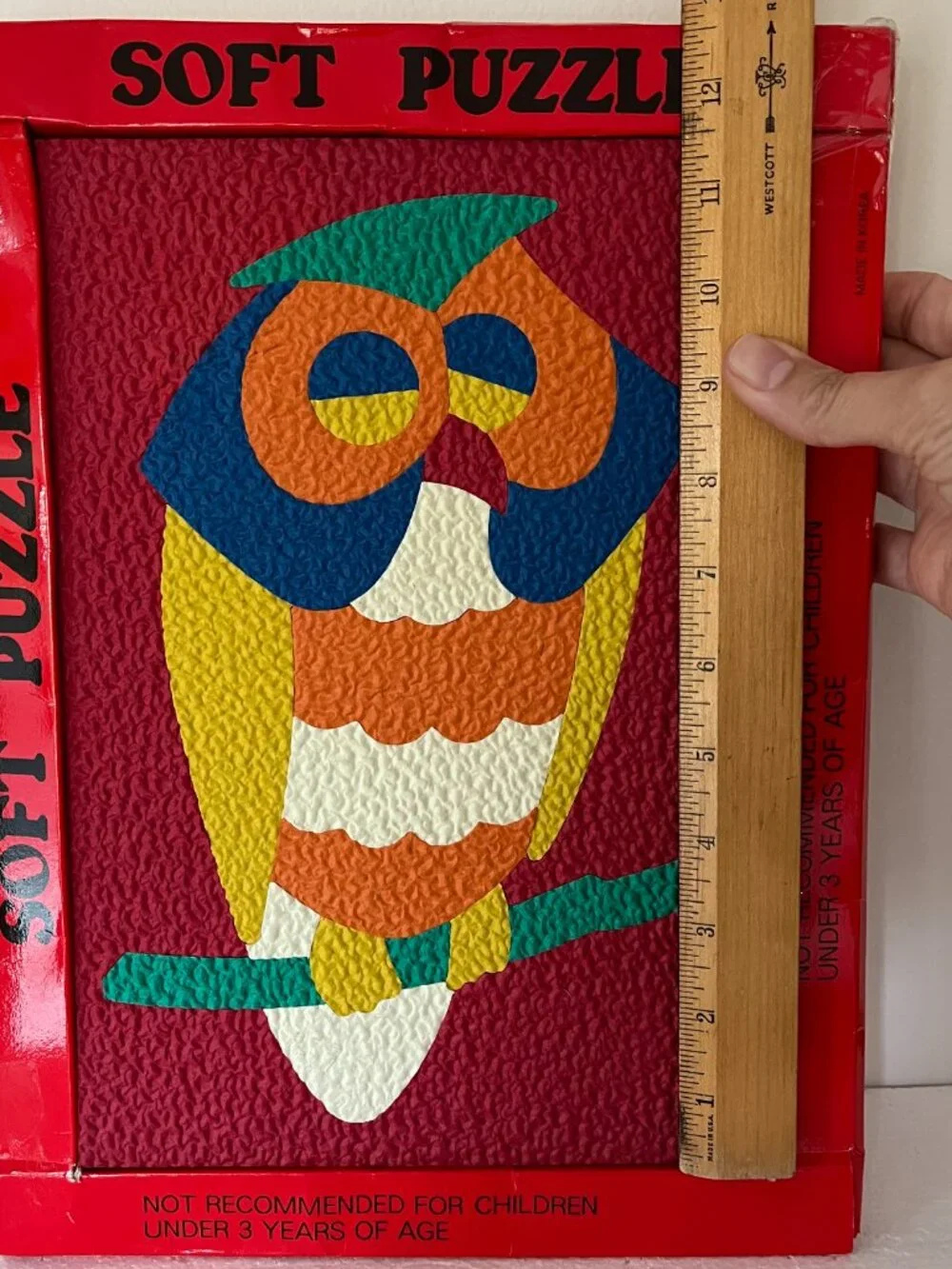 Foam Owl Puzzle  23 Pieces Textured Rubber Complete Educational Toy Ages 3+ VTG